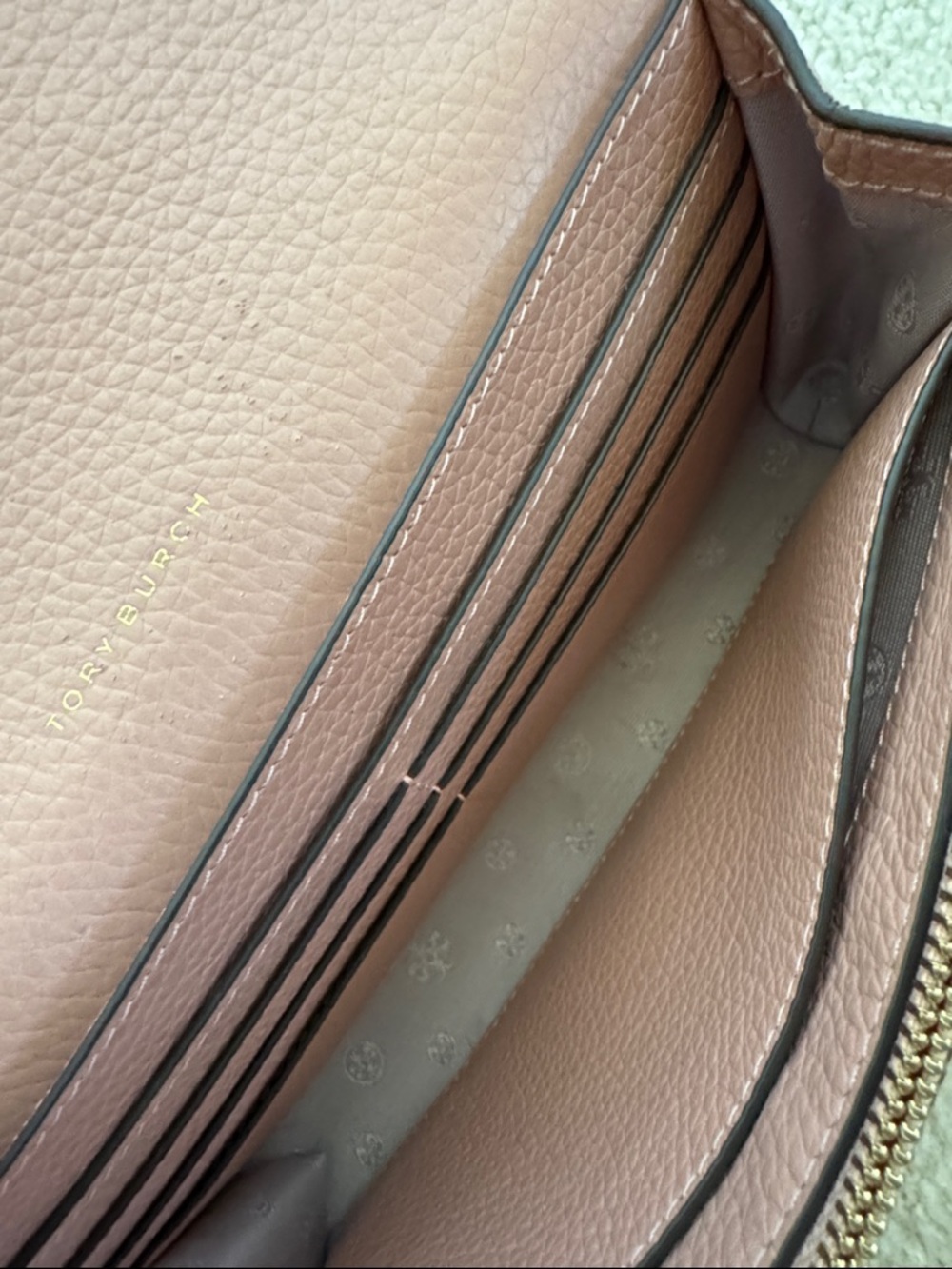 Tory Burch Pebbled Leather Crossbody in Dusty Rose - Picture 8 of 9